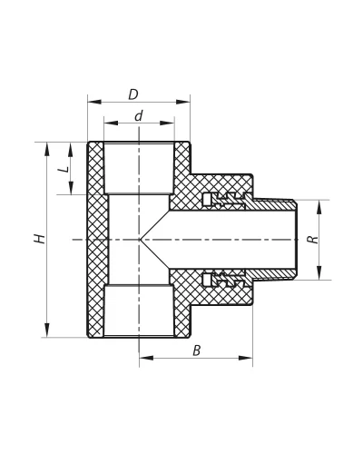 Трійник НР 25x1/2M PPR KOER K0109.PRO (KP0130)
