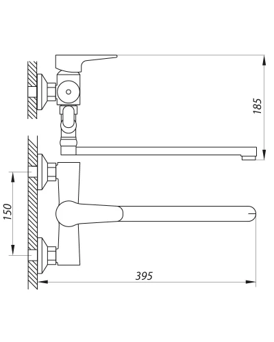 Змішувач для ванни ZERIX PUD7 146 (ZX2938)