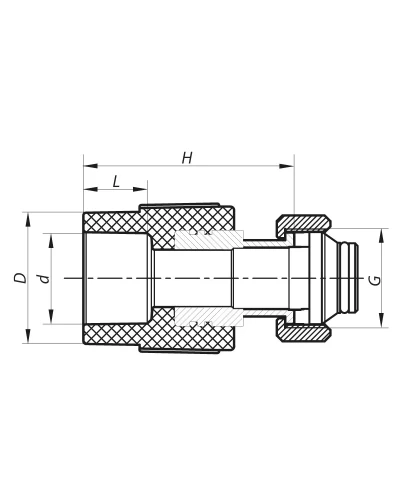 Муфта с накидной гайкой и евроконусом 20x3/4 PPR KOER K0240.PRO (KP2606)