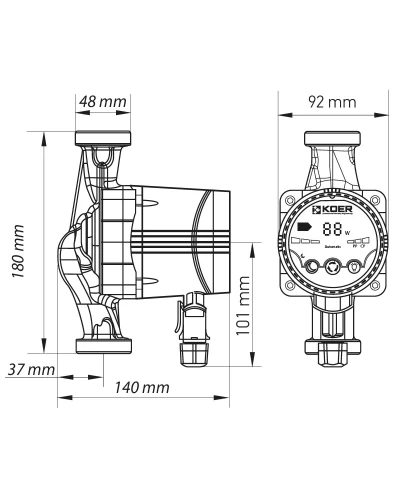 Насос циркуляционный энергосберегающий KOER KP.N25/6-180 (KP0247)