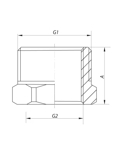 Футорка 1/2" x1-1/2" KOER KF.F0616 (KF0084)