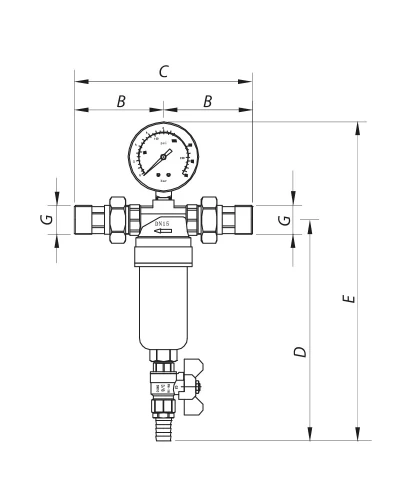 Фильтр самоочищающийся с манометром 1/2'' KOER KR.1250 (KR2656)