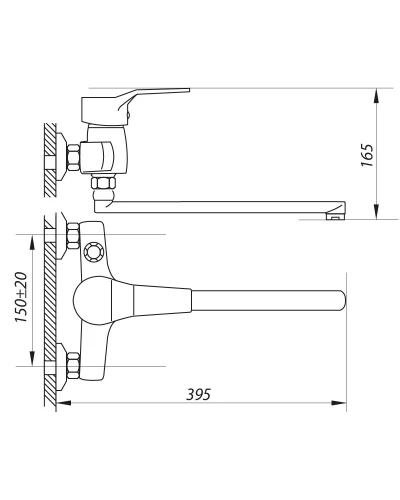 Змішувач для ванни ZERIX NEO 181 (ZX0423)