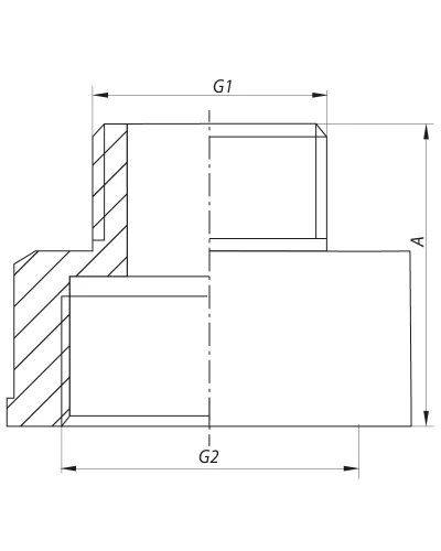 Переходник (коннектор) 3/8"х1/2" (хром) KOER KF.A0406.CHR (KF0137)