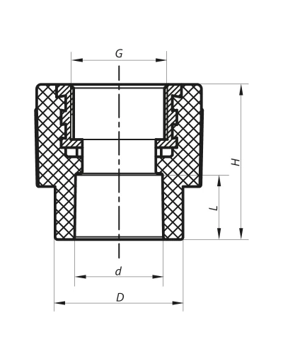 З'єднувальна муфта ВР 20x1/2F PPR KOER K0085.PRO (KP0103)