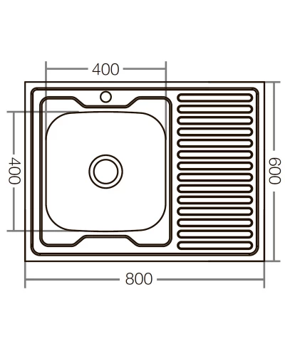 Кухонна мийка накладна ZERIXZ8060L-06-160E (satin) (ZX1616)