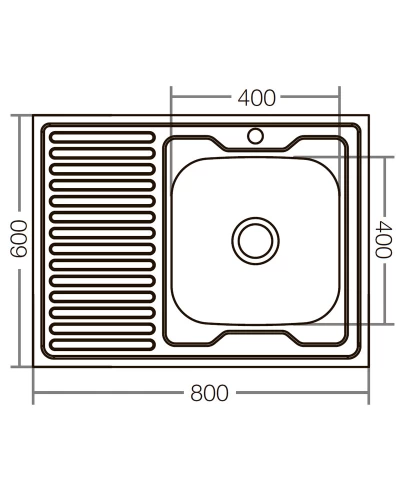 Кухонна мийка накладна ZERIXZ8060R-06-160E (satin) (ZX1617)