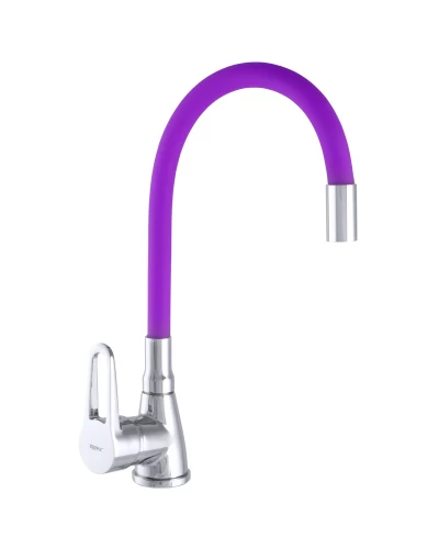 Смеситель для кухни ZERIX SOP7 045 с фиолетовым гибким изливом (ZX2666)