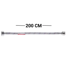Гнучкий шланг для підключення води Гайка 1/2'' - Штуцер 1/2'' (200 см) (силик. оболонка) ZERIX (ZX3