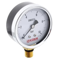 Манометр радиальный KOER KM.610R D=63мм (0-10 bar) 1/4'' (KR2902)