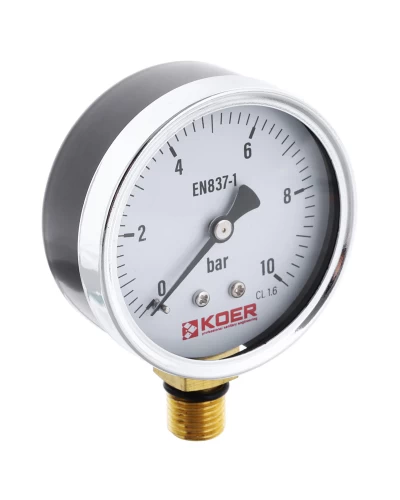 Манометр радиальный KOER KM.610R D=63мм (0-10 bar) 1/4'' (KR2902)