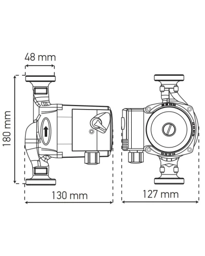 Насос циркуляционный центр. KOER KP.GRS-25/6-180 (KP0249)