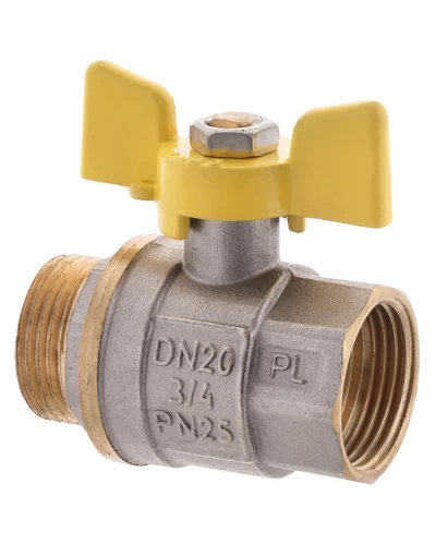 Кран кульовий FERRO PL 3/4" ГШМ ГАЗ art. 607 (латунна куля) (FE0561)