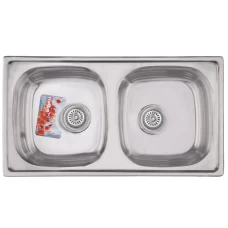 Кухонная мойка HAIBA 78x43 DOUBLE (polish) (HB0568)