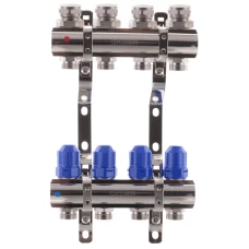 Коллекторный блок с термостатич. клапанами KOER KR.1100-04 1"x4 WAYS (KR2630)