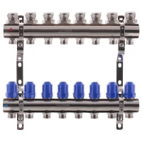Коллекторный блок с термостатич. клапанами KOER KR.1100-08 1"x8 WAYS (KR2634)