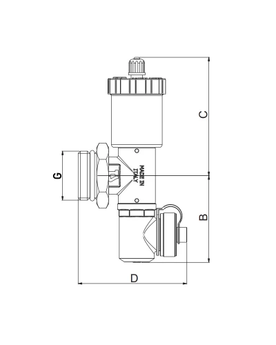 Концевая сливная группа Roho R610-100 - 1" (с воздухоотводом) (RO0152)