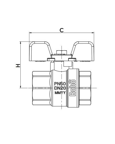 Кран шаровой Roho R100-050B - 1/2" (RO0101)
