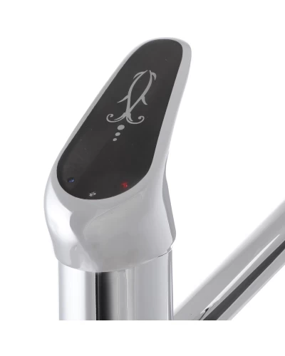 Смеситель для умывальника CRON MAGIC 555 (вылив 15 см) (черная ручка) (CR0131)