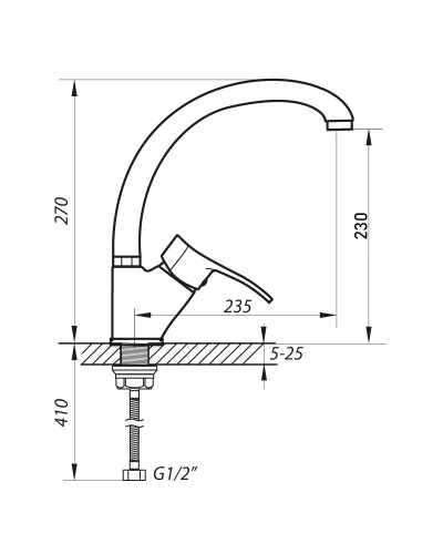 Змішувач для кухні ZERIX DYU 135 (ZX0023)