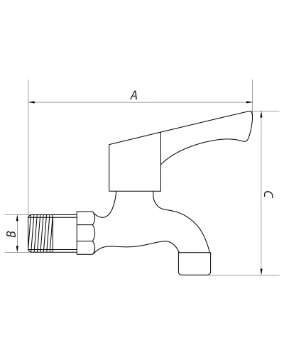 Кран для холодной воды 1/2 MIXXUS BIB-01 (нерж. сталь) (SS0050)