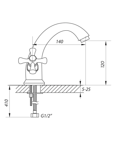 Смеситель для умывальника ZERIX JAP 722 (ZX2869)