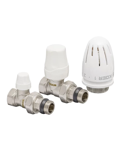 Комплект для підключення радіатора KOER SET-12 - 1/2"x1/2" (прямий) з термоголовкою ВЗ (KR3177)