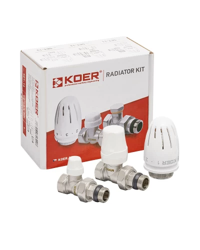 Комплект для підключення радіатора KOER SET-12 - 1/2"x1/2" (прямий) з термоголовкою ВЗ (KR3177)