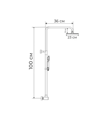 Душевая колонна (без смесителя) ZERIX DK-002 (ZX3094)
