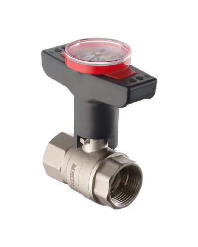 Кран шаровый с пластиковой ручкой и термометром KOER KR.240 - 3/4" ГГ (KR3118)