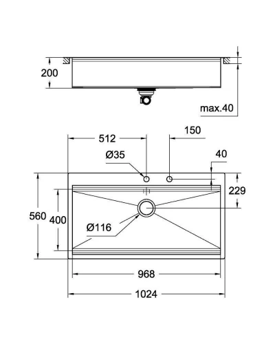 Кухонная мойка Grohe EX K800 (120 cm) (31586SD0)