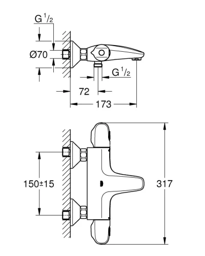 Термостат для ванни Grohe Grohtherm 1000 New (34155003)