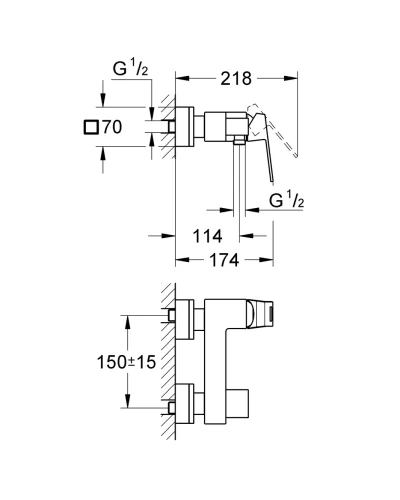 Змішувач для душу Grohe Eurocube (23145000)