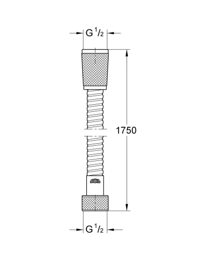 Душевой шланг 1750 Grohe Relexaflex Metal (28139000)