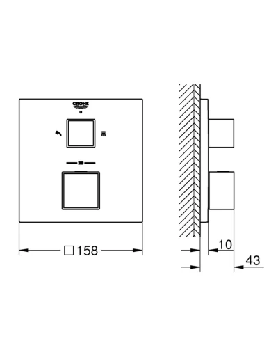 Термостат скрытого монтажа на 2 потребителя Grohe Grohtherm Cube (24154000)
