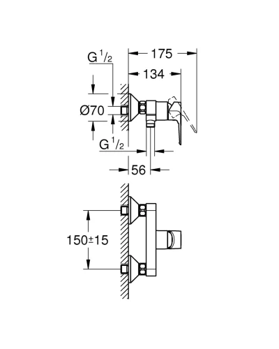 Змішувач для душу Grohe BauLoop New (23634001)