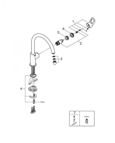 Змішувач для кухні Grohe BauLoop (31368000)
