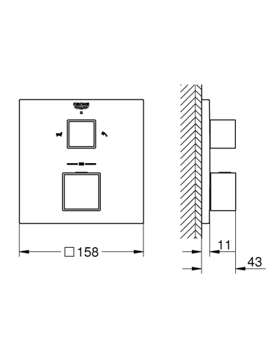 Термостат прихованого монтажу на 2 споживача Grohe Grohtherm Cube (24155000)