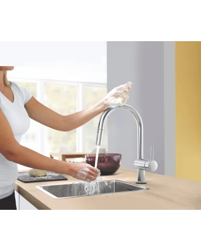 Сенсорный смеситель для кухни с выдвижным изливом Grohe Minta Touch (31358DC2)
