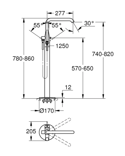 Напольный смеситель для ванны Grohe Essence New (23491001)