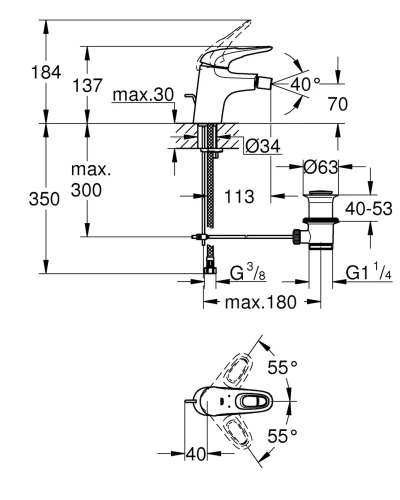 Смеситель для биде Grohe Eurostyle (33565LS3)