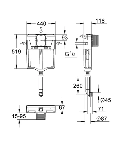 Змивний бачок GD 2 Grohe GD2 (38661000)