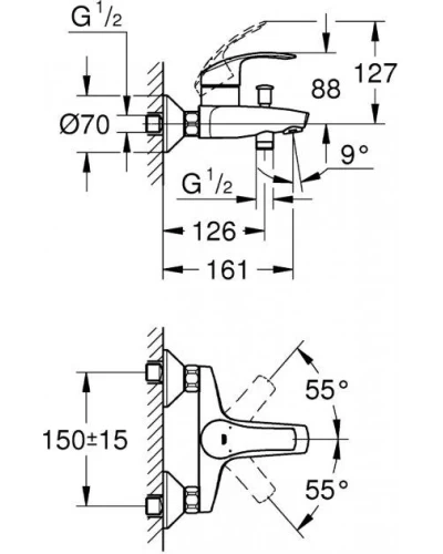 Набор смесителей Grohe Eurosmart (124458)