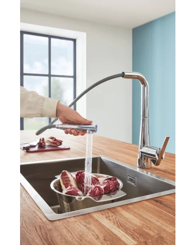 Змішувач для кухні з висувним виливом Grohe Zedra (32553002)