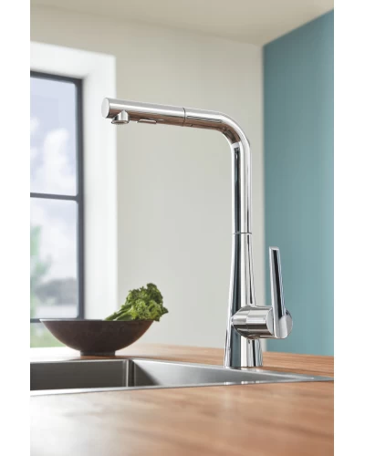 Змішувач для кухні з висувним виливом Grohe Zedra (32553002)