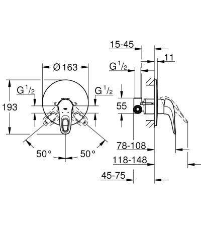 Змішувач для душу Grohe Eurostyle (33635003)