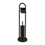Ерш для пола с бумагодержателем ZERIX KIT ME04 Black (ZX4644)
