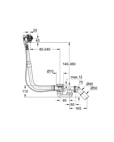 Grohe Talentofill 28 990 000 наливной. сливной и переливной гарнитур