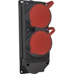 Колодка каучуковая 3Р+РЭ с защитными крышками двухместная (2×25А) IP44