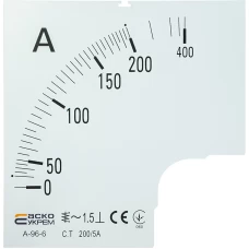 Шкала 200/5А до амперметра А-96-6
